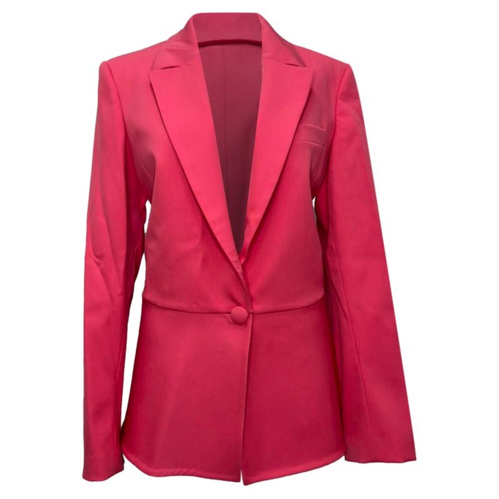 Oscar De La Renta Single-Breasted Blazer in Pink Wool